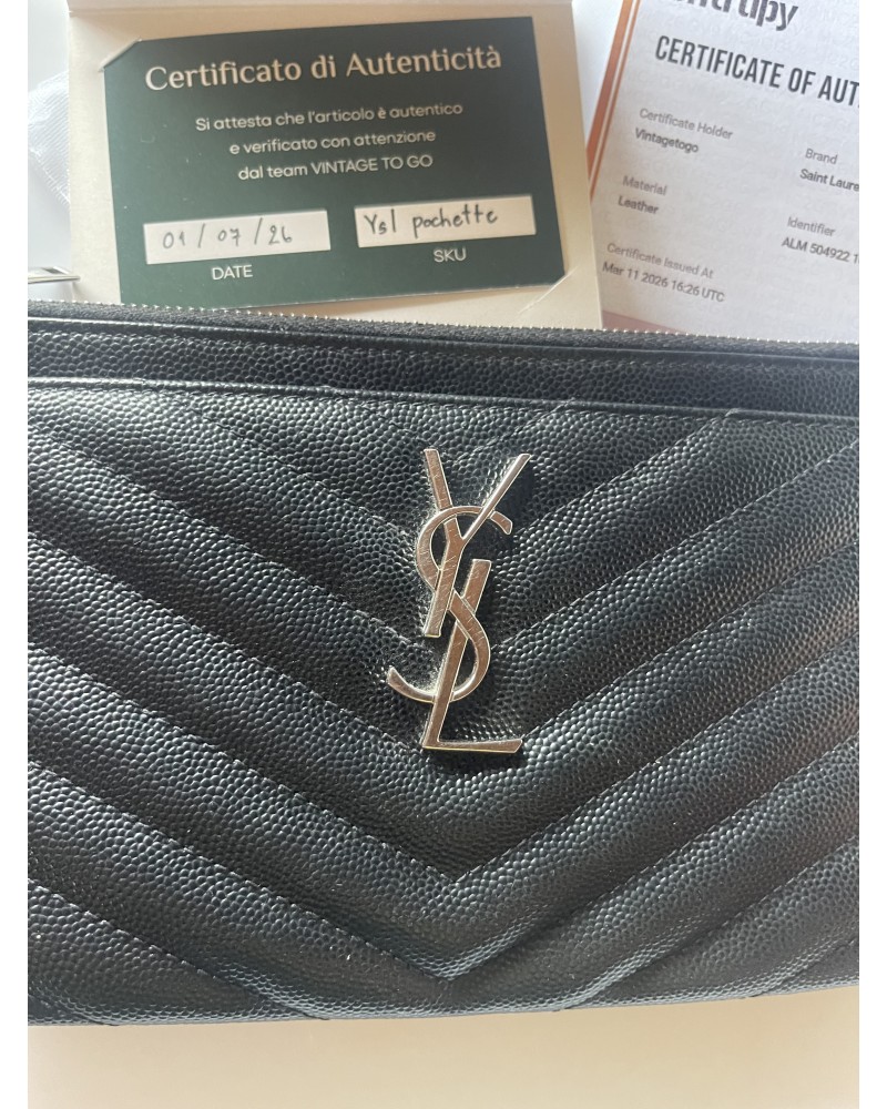 Ysl Pochette caviar nera